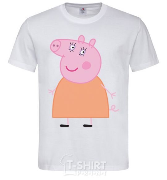 Men's T-Shirt Mama Piggy White фото