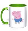 Mug with a colored handle George kelly-green фото