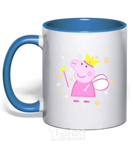 Mug with a colored handle Pepa the fairy royal-blue фото