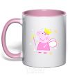 Mug with a colored handle Pepa the fairy light-pink фото