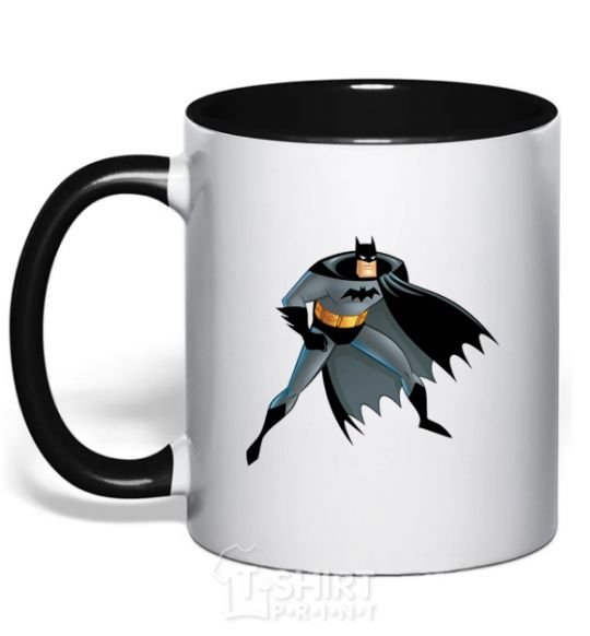 Mug with a colored handle Batman cartoon black фото