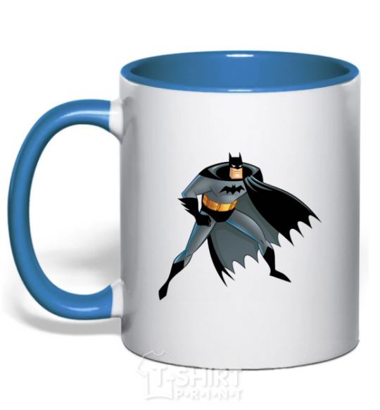 Mug with a colored handle Batman cartoon royal-blue фото
