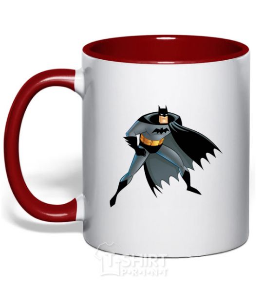 Mug with a colored handle Batman cartoon red фото