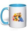 Mug with a colored handle Vinnie sky-blue фото