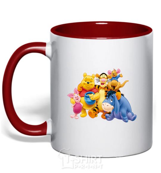 Mug with a colored handle Vinnie red фото