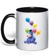Mug with a colored handle Donkey black фото