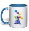 Mug with a colored handle Donkey royal-blue фото
