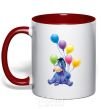 Mug with a colored handle Donkey red фото