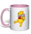 Mug with a colored handle Winnie the Pooh V.1 light-pink фото