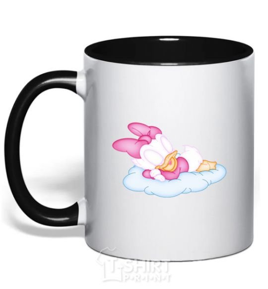Mug with a colored handle Minne duck black фото
