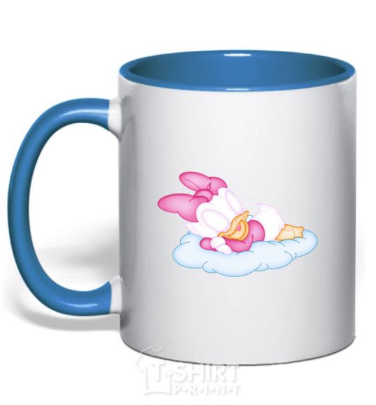 Mug with a colored handle Minne duck royal-blue фото