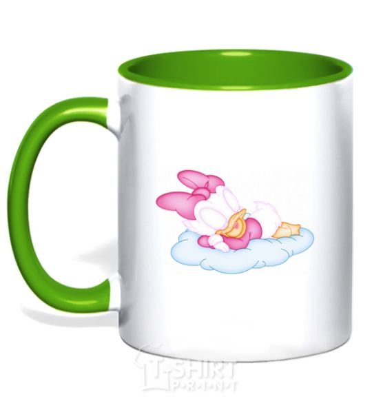 Mug with a colored handle Minne duck kelly-green фото