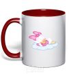 Mug with a colored handle Minne duck red фото