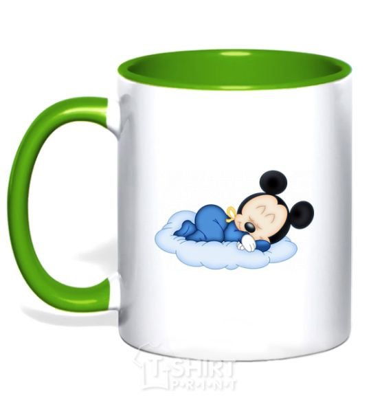 Mug with a colored handle Minne Mickey kelly-green фото
