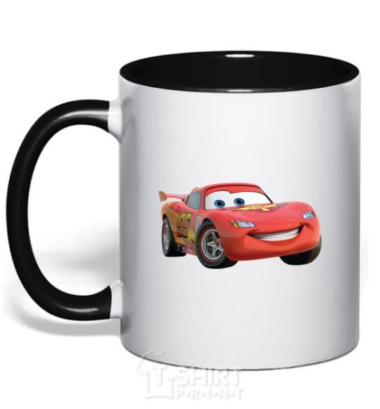 Mug with a colored handle Mcqueen black фото