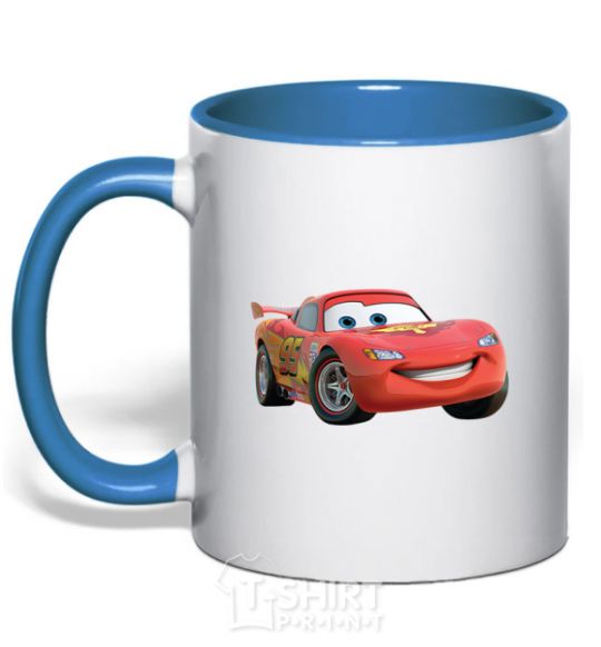 Mug with a colored handle Mcqueen royal-blue фото