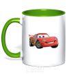Mug with a colored handle Mcqueen kelly-green фото