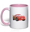 Mug with a colored handle Mcqueen light-pink фото