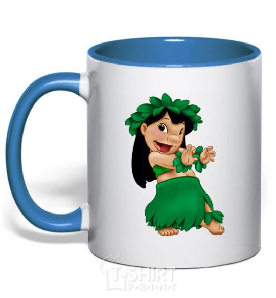 Mug with a colored handle Lilo royal-blue фото