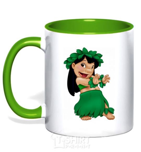 Mug with a colored handle Lilo kelly-green фото