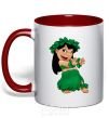 Mug with a colored handle Lilo red фото