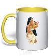 Чашка с цветной ручкой Pocahontas Солнечно желтый фото
