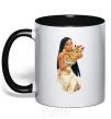 Mug with a colored handle Pocahontas black фото