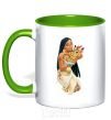 Mug with a colored handle Pocahontas kelly-green фото