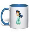 Mug with a colored handle Jasmine royal-blue фото