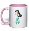 Mug with a colored handle Jasmine light-pink фото