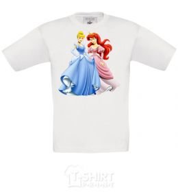 Kids T-shirt Ariel and Cinderella White фото