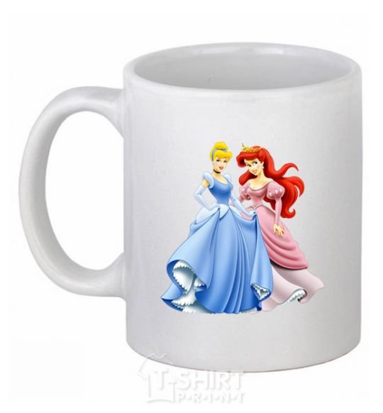 Ceramic mug Ariel and Cinderella White фото