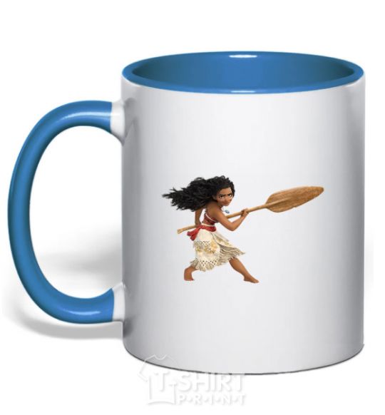 Mug with a colored handle Moana royal-blue фото