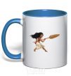 Mug with a colored handle Moana royal-blue фото