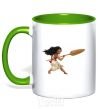 Mug with a colored handle Moana kelly-green фото