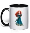Mug with a colored handle Princess Meridа black фото