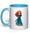 Mug with a colored handle Princess Meridа sky-blue фото