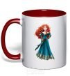 Mug with a colored handle Princess Meridа red фото