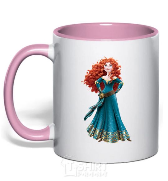Mug with a colored handle Princess Meridа light-pink фото