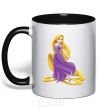 Mug with a colored handle Rapunzel black фото