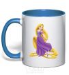 Mug with a colored handle Rapunzel royal-blue фото