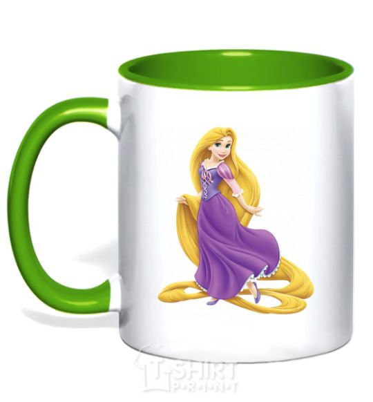 Mug with a colored handle Rapunzel kelly-green фото