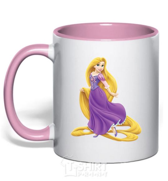 Mug with a colored handle Rapunzel light-pink фото