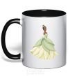 Mug with a colored handle Princess Tiana black фото