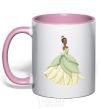 Mug with a colored handle Princess Tiana light-pink фото