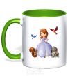 Mug with a colored handle Princess Sofia kelly-green фото