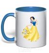 Mug with a colored handle Snow White royal-blue фото