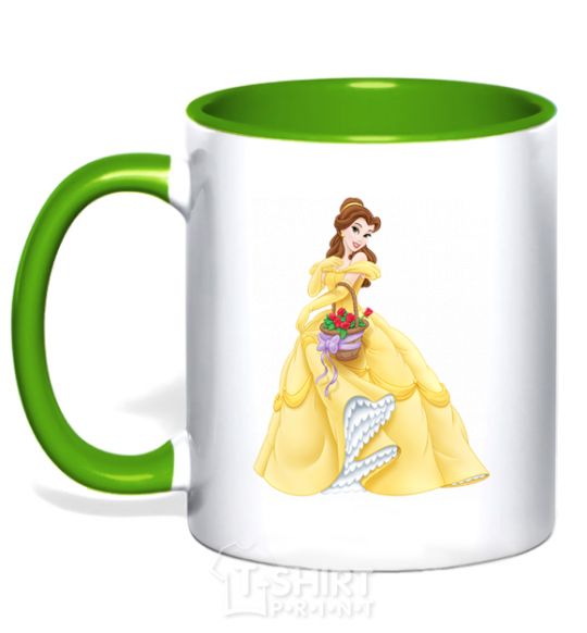 Mug with a colored handle Belle kelly-green фото