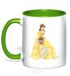 Mug with a colored handle Belle kelly-green фото