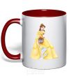 Mug with a colored handle Belle red фото